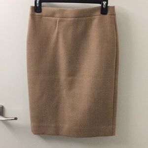 Tan wool J. Crew pencil skirt NWT